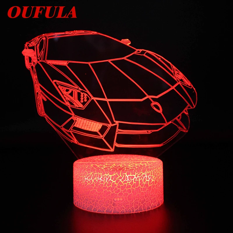 

Night LED Light Novelty 3D lamp Car Cute Toy Gift 7 Color Abstract Artist Graphic Cartoon Atmosphere Lamp For Children Kids Room