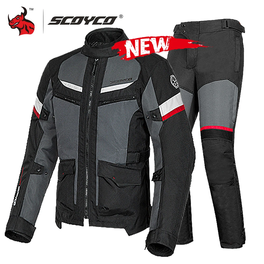 

SCOYCO Motorcycle Jacket Men Women Jaqueta Motociclista Moto Jacket Waterproof With Removeable Linner For 4 Season Jacket +Pants