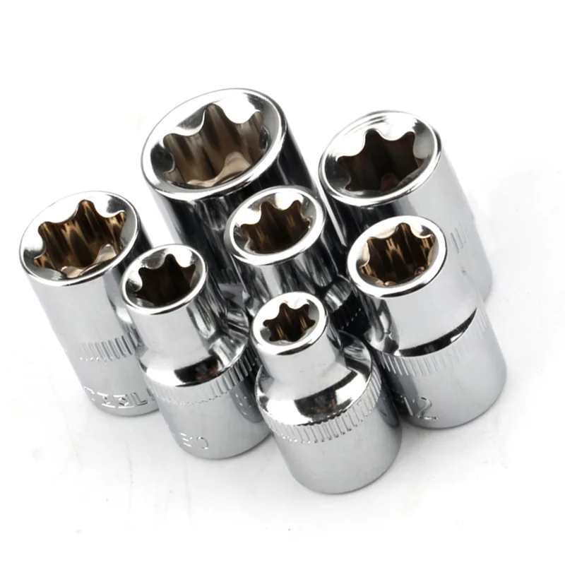 

7pcs Kit Socket Wrench 3/8 Sleeves Driver Star Torx E-Type Hand Ratchet Tool