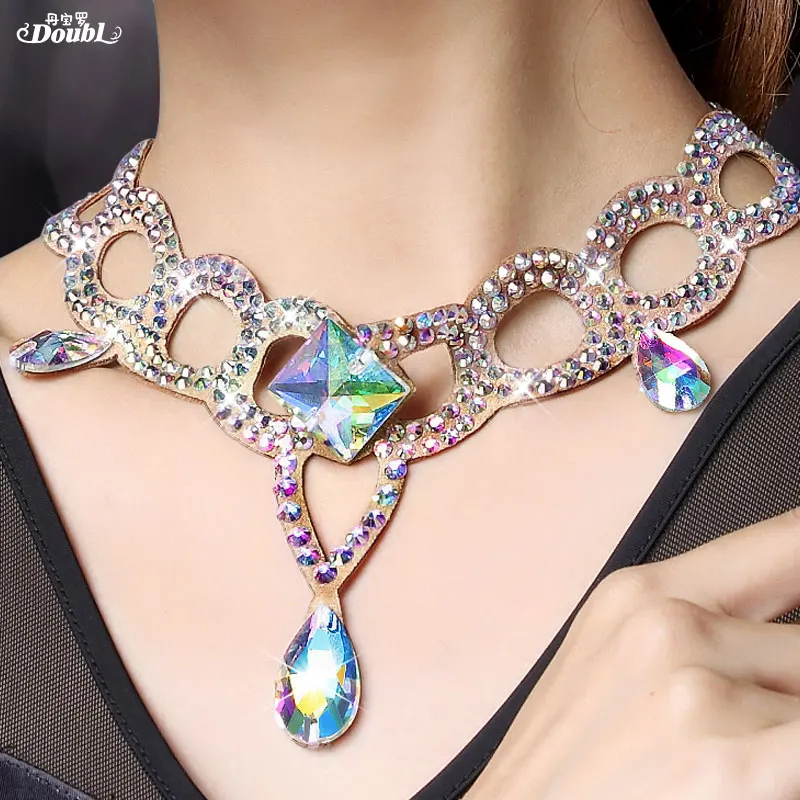 Женские танцевальные Галстуки блестящие латинские аксессуары женское