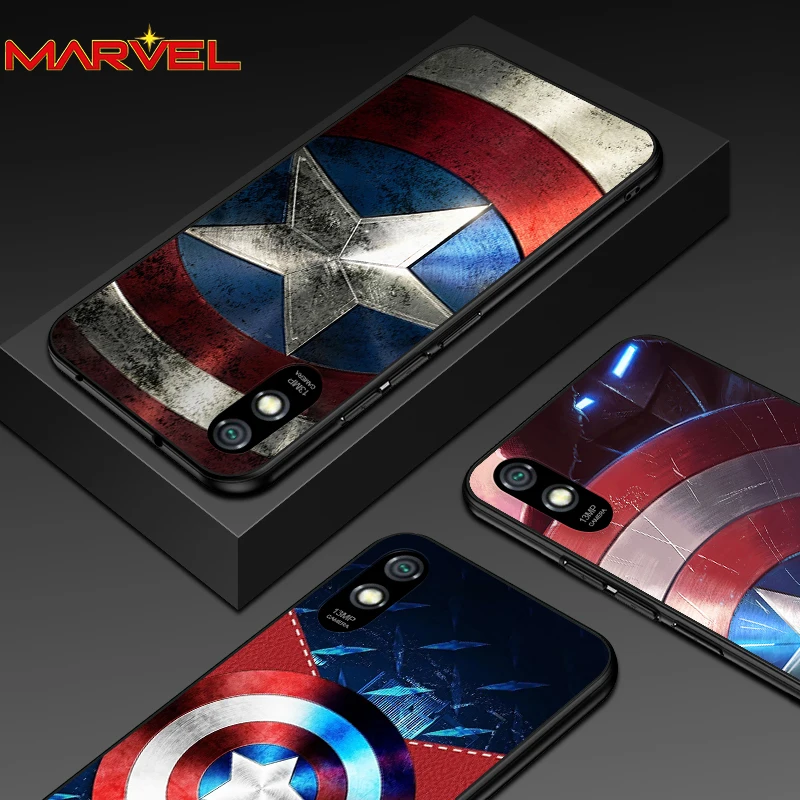 

Shield captain america marvel for Xiaomi Redmi 10X Pro 9C 9A 9T 9 GO K40 K30 Ultra K20 8 7 S2 6 5 4X Pro Soft Black Phone Case