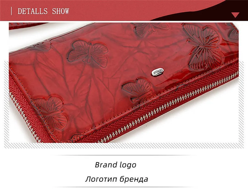 Женский кошелек из натуральной кожи, Длинный кошелек, тисненый узор с бабочками, кошельки, женские держатели для карт, Carteira Feminina, сумка для телефона