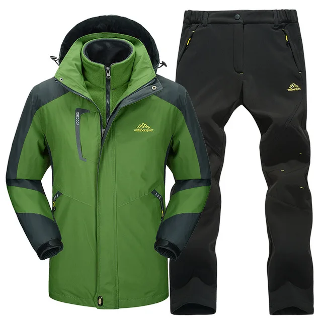 Комплект из 2 предметов лыжный костюм флисовая подкладка куртка и штаны для