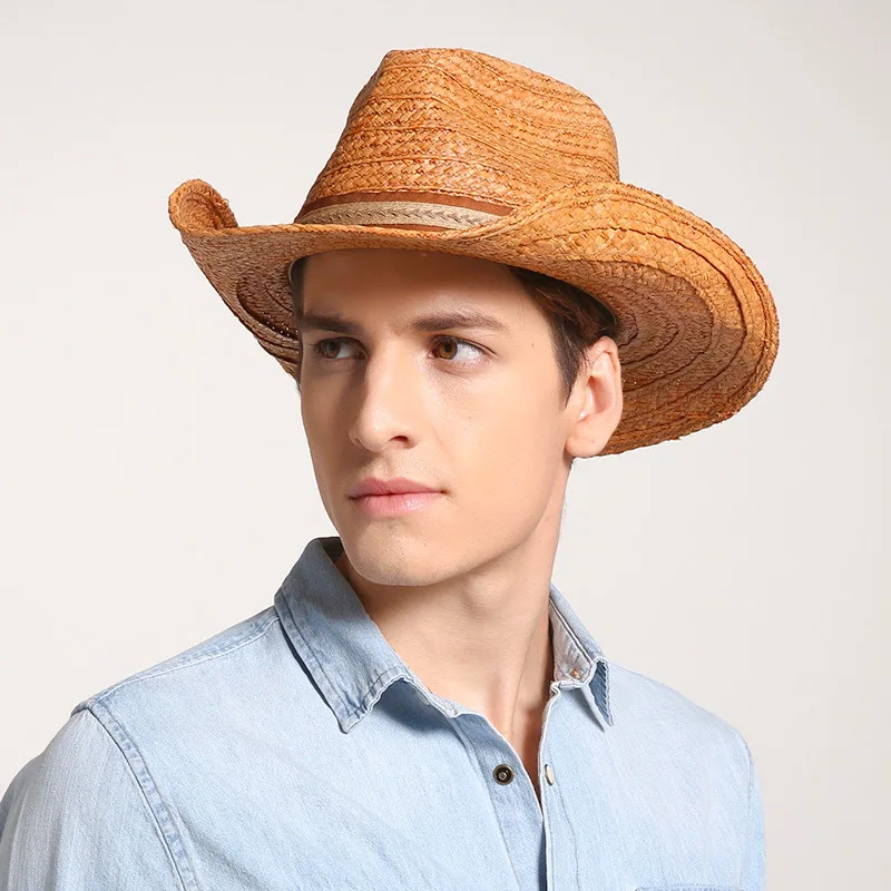 Мужская соломенная шляпа-трилби ручной работы шляпа от солнца размер 56-58 см 58-60