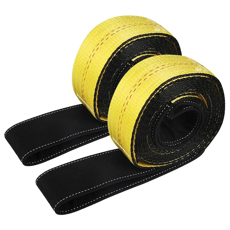 

NEW-2 Pieces of Sling 10'X 2 inch Widened Flat Two-End Buckle Sling Strap Heavy-Duty Sling Polyester Sling(Yellow and Black)