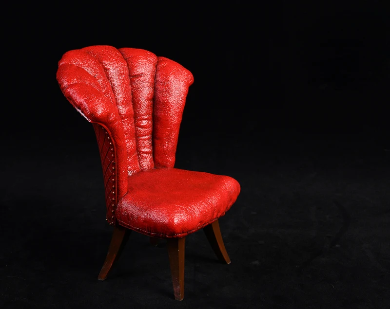 Масштаб 1/12 диван с высокой спинкой и низкой миниатюрный престольный стул