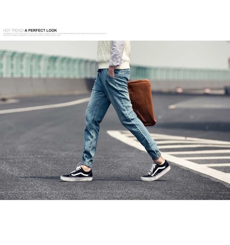 ICCLEK Autumn New Men's Casual Jeans Loose Leg Pants Harem Pants Men Jeans  Jeans Men  Hip Hop Jeans