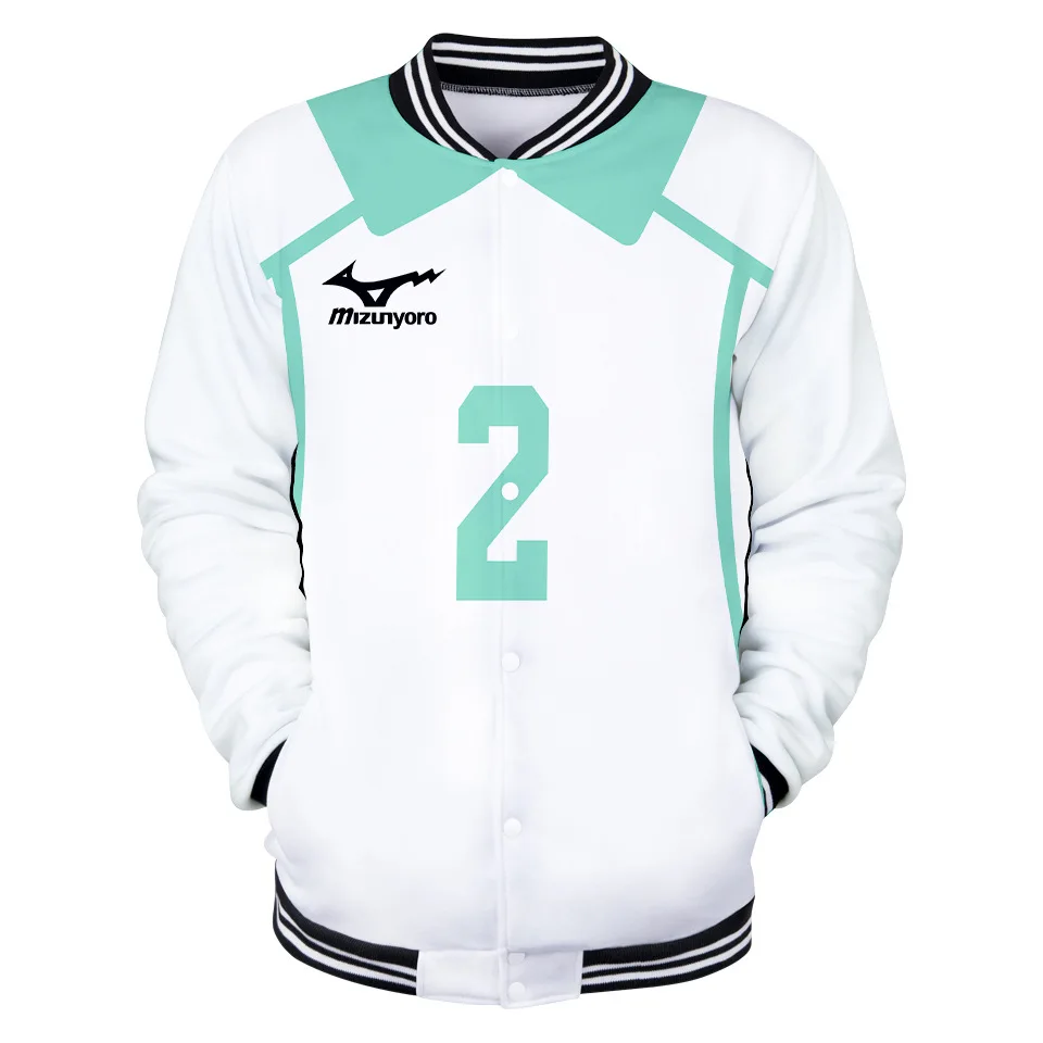 

Anime Haikyuu Baseball Jacket Men/women Bomber Jacket Oikawa Tooru Sportswear Cosplay Costume Fashion Hip Hop Casual Slim Print