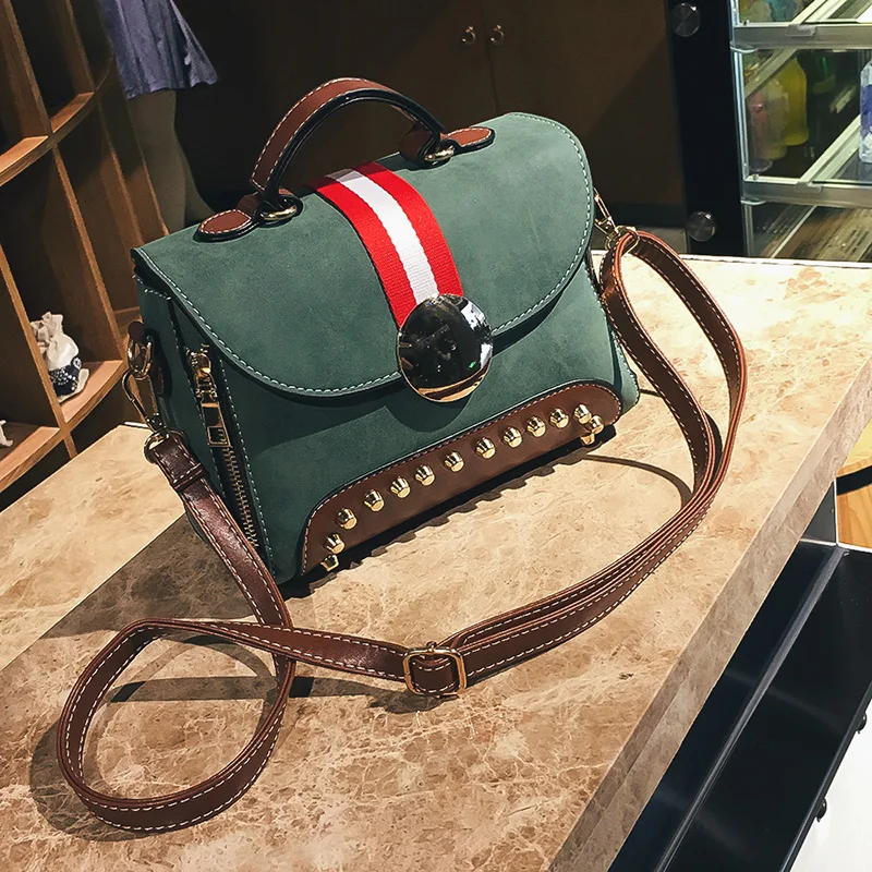 ELKDEER женская кожаная сумка 2019 Повседневная через плечо Черные сумки дизайнерские