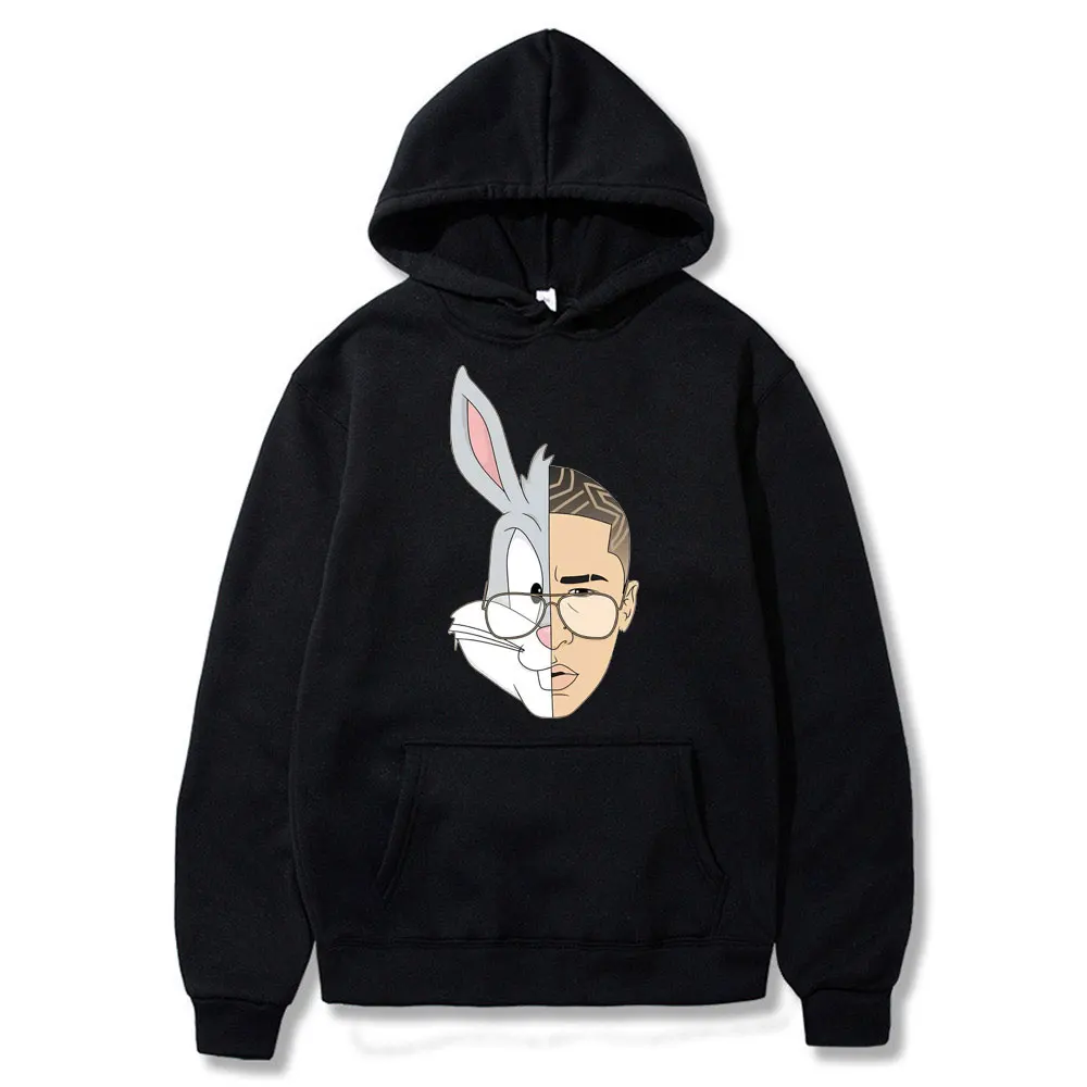 

2020 New Bad Bunny Pink Hoodies Men/women Tops Streetwear Sweatshirt Autumn Fashion Casual Male Clothes Hip Hop Man Hoodie