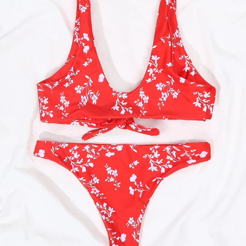 

Swimsuit Women Bikini 2021 Bandage Swimwear Print 2 Piece Sets Womens Summer Beachwear Push Up Bathers Thong Bikini Set Sexy