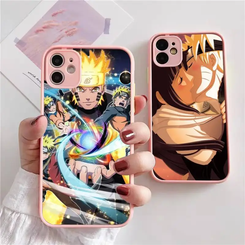 

Namikaze Uzumaki Narutos Phone Case For iphone 13 12 11 xr xs x 7 8 pro max Light pink Soft TPU Silicone Clear Case Cover
