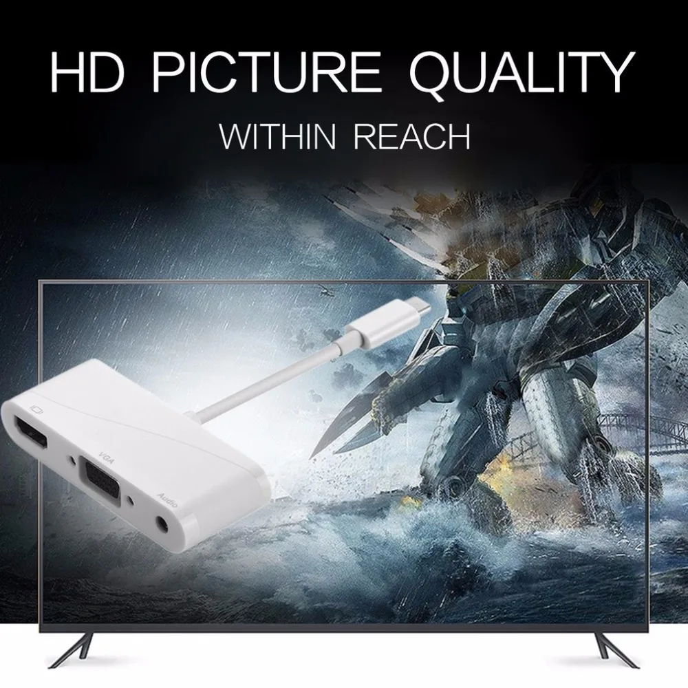 Высококачественный USB 3 1 тип-c к HDMI VGA Аудио HD адаптер высокой четкости конвертер с
