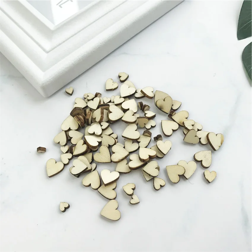 100/200 шт. деревянные настольные украшения в виде сердца|Украшения своими руками