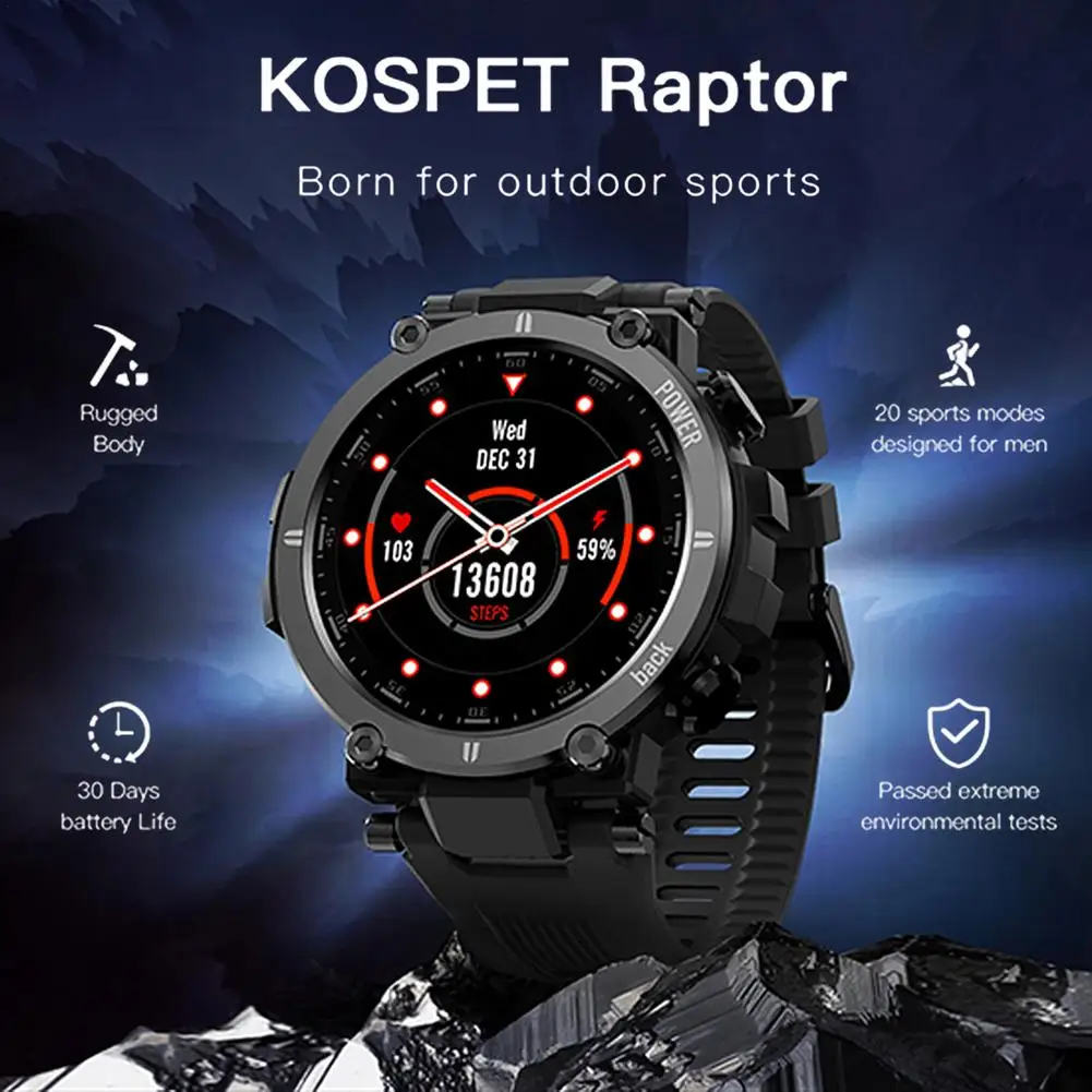 

2021 NEW Smart Watch IP68waterproof Men Women Heart Rate Monitor Bluetooth Connect Smartwatch Fitness For KOSPET Raptor