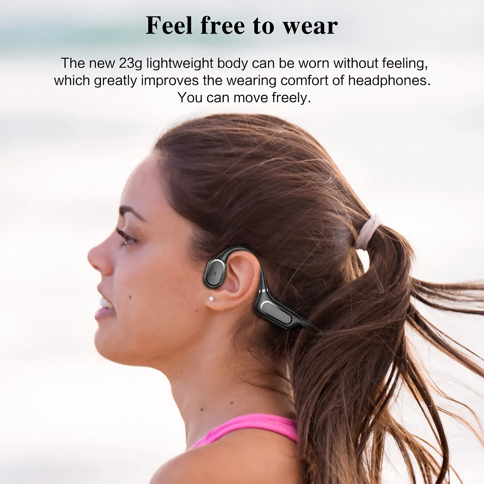 

Беспроводные наушники H11 Bluetooth 5,0, наушники костной проводимости, уличная водонепроницаемая Спортивная гарнитура громкой связи с микрофоно...