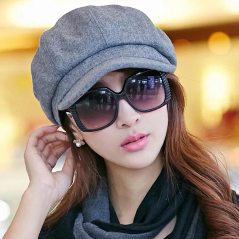 

Newsboy Caps New Arrive Women Newsboy Gatsby Cap Octagonal Baker Peaked Beret Driving Hat Female Sunscreen Hats Painter Tour cap