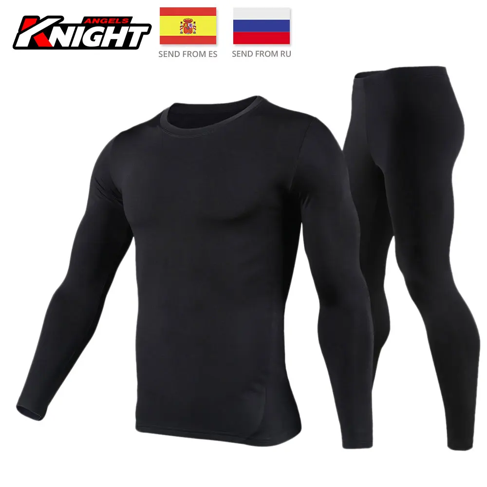 

HEROBIKER Motorcycle Thermal Underwear Set Men's Motorcycle Skiing Winter Warm Base Layers Tight Long Johns Tops & Pants Set