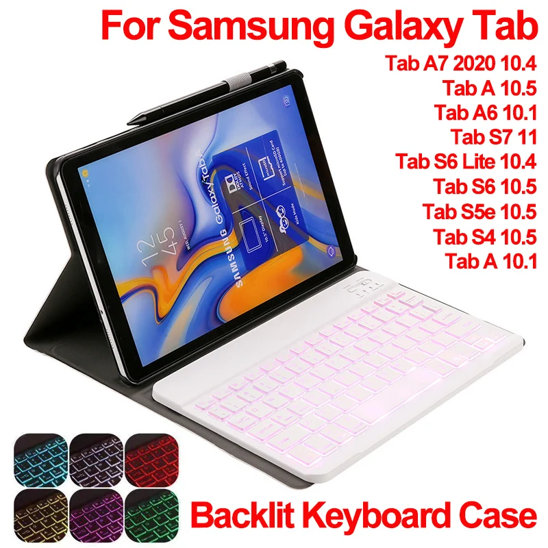 

Чехол для клавиатуры с подсветкой для Samsung Galaxy Tab S7 11 A7 S6 Lite 10,4 A 10,1 10,5 S5e S4 S6 10,5