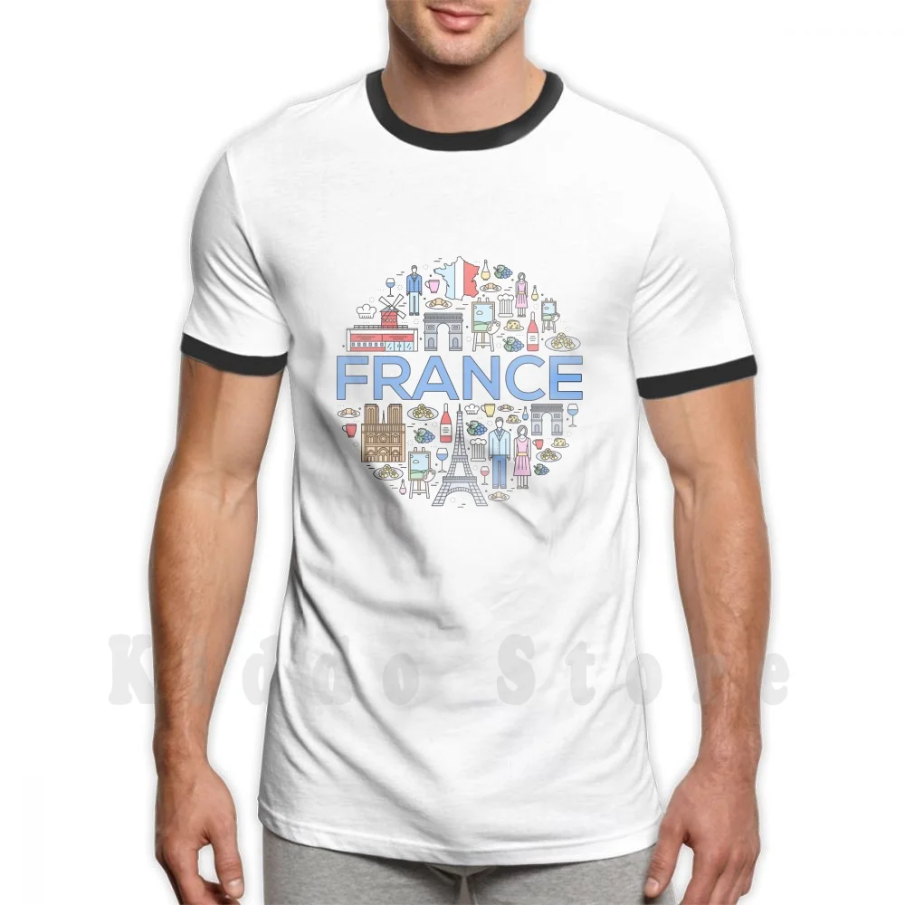 Забавный подарок с французскими иконами-подарки на день рождения-футболка