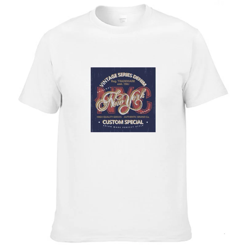 

Летняя футболка в гонконгском стиле с ручной росписью и принтом, новинка 2021, трендовая Мужская футболка с короткими рукавами