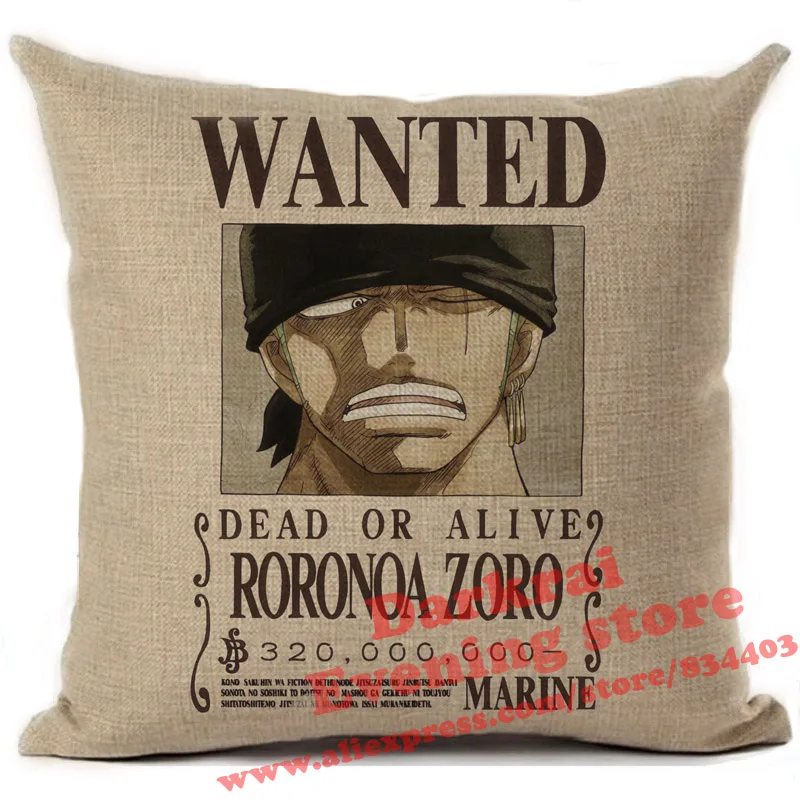 2 Аниме one piece Wanted Order Чехлы для подушек, Мультяшные украшения для дома, гостиной, дивана, поясные подушки, декоративная наволочка - Цвет: 2