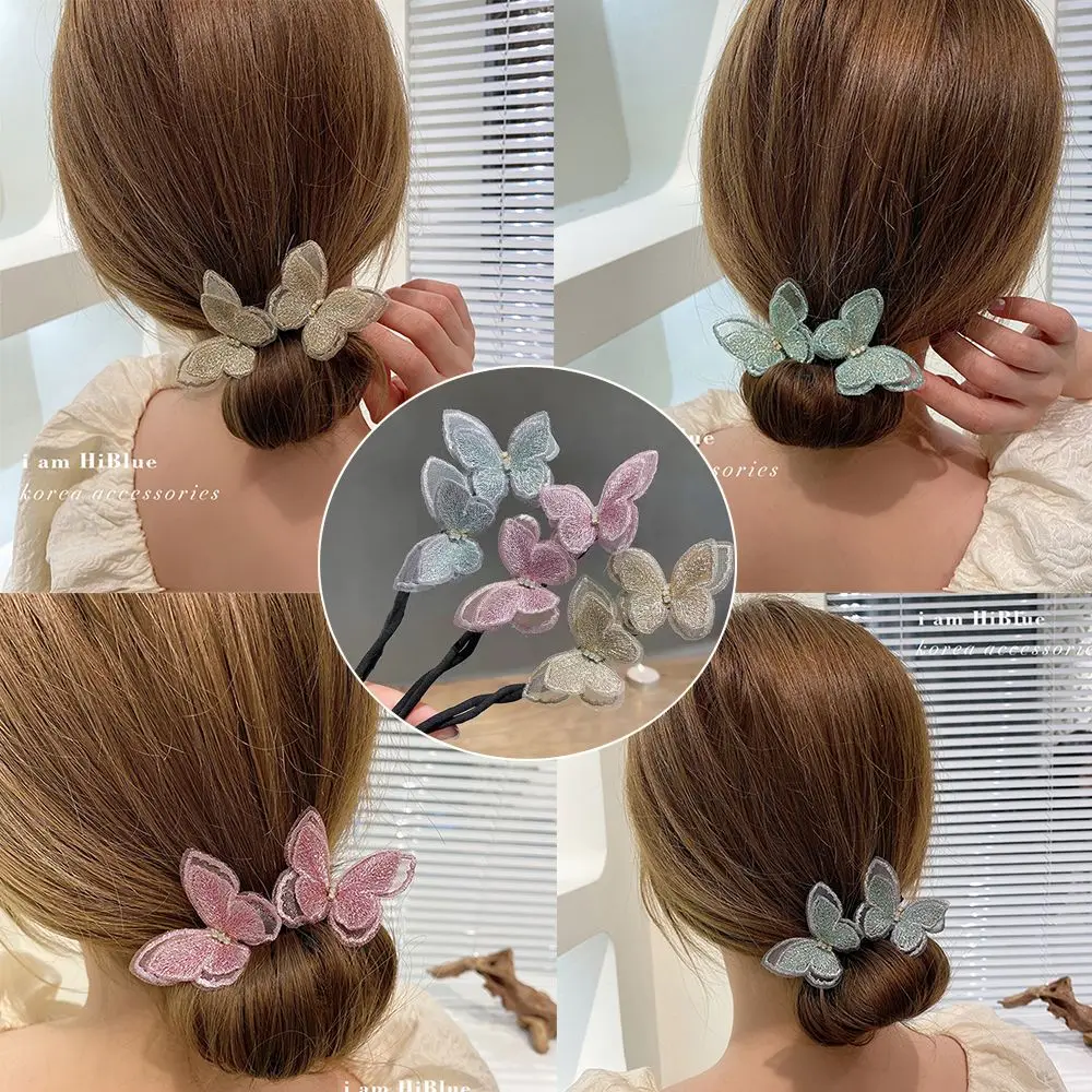 

Women Handmade Headband Accessories Lazy Elegant Bud Hairpin Hairpins Bun Maker Flower Hairpin Butterfly Shape