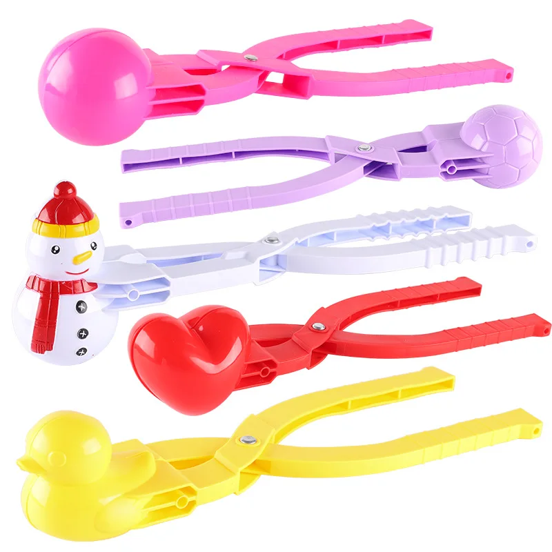 

Cute Snowman Duck Dinosaur Shape Snowball Maker Clip Tongs Kids Winter Outdoor Funny Snow Sand Mold Snowball Fight Sports Toys