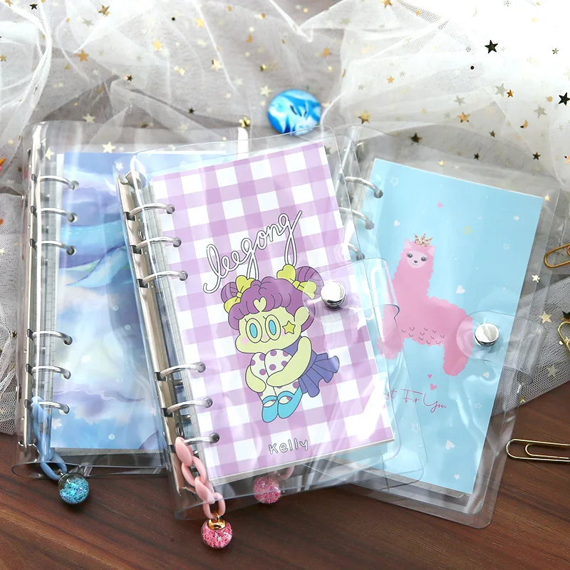 Kawaii блокнот милый Единорог журнал A6 дневник сетка линия 6 колец планировщик