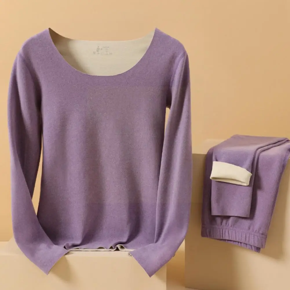 

Термобелье, сексуальная женская одежда, зимнее бесшовное теплое нижнее белье, женское повседневное нижнее белье из полиэстера с круглым вы...