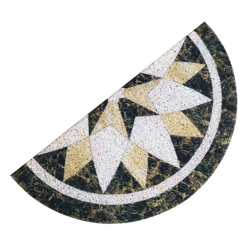 

Semi-Circle Doormat, Anti Slip Marble Pattern Half Moon PVC Floor Mat,30X60cm