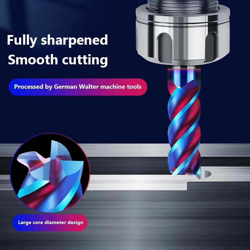 Твердосплавная фреза HRC65 4 концевые фрезы с канавками хвостовик 1 ~ 20 мм