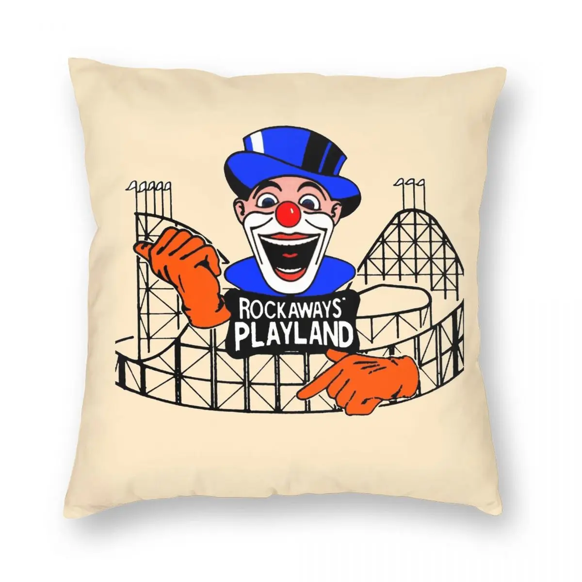 

ROCKAWAY'S PLAYLAND Square Pillowcase Polyester Linen Velvet Creative Zip Decor Car Cushion Case