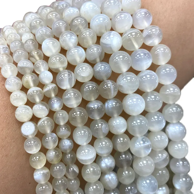 Fine AAA 100% Natural Stone Beads Burma Gypsum Shape Moonstone For Jewelry Making DIY Bracelet Necklace Earrings Charms 6/8/10MM