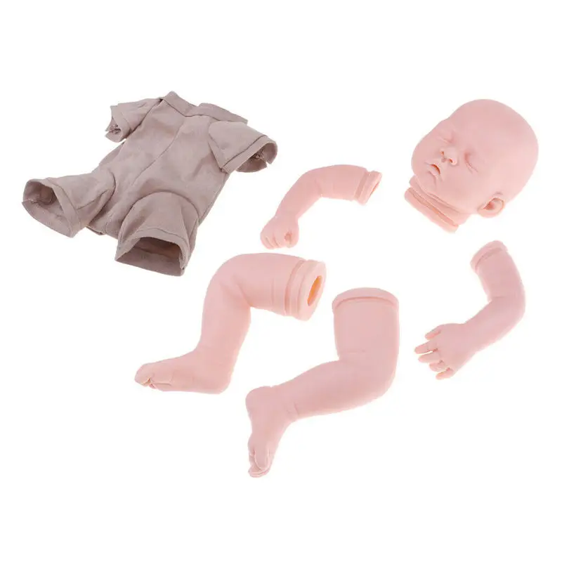 

20" Reborn Kit Silicone Head Full Limb Mold Sleep Baby Doll & Cloth Body Set Baby Doll Accessories