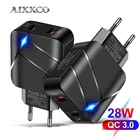Зарядное устройство AIXXCO сетевое со светодиодной подсветкой и поддержкой быстрой зарядки, 28 Вт
