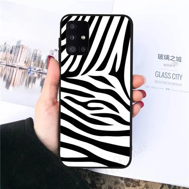

Zebra print clip art Phone Case black For Samsung galaxy S 21 20 10 8 A 51 71 50 21s 70 40 20 20e note 10 plus Ultra 5g fe