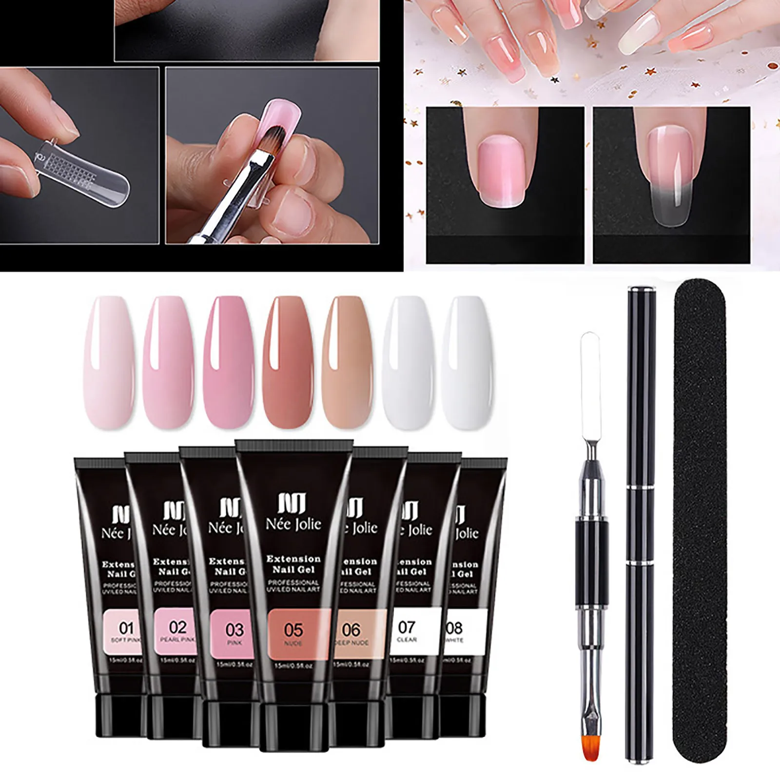 Набор для наращивания ногтей УФ гель инструменты быстрого поликристаллический