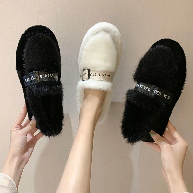 Женские зимние туфли на плоской подошве с круглым носком | Обувь