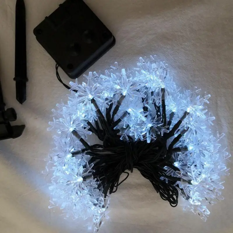 

4.8M Solar Powered Xmas Snowflake 20 LED String Lights Romantic Decoration Fairy Light For Christmas Outdoor Party Cocina