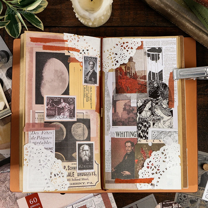 60 шт. грибные марки Лунная микс бумага мусорный журнал планировщик для