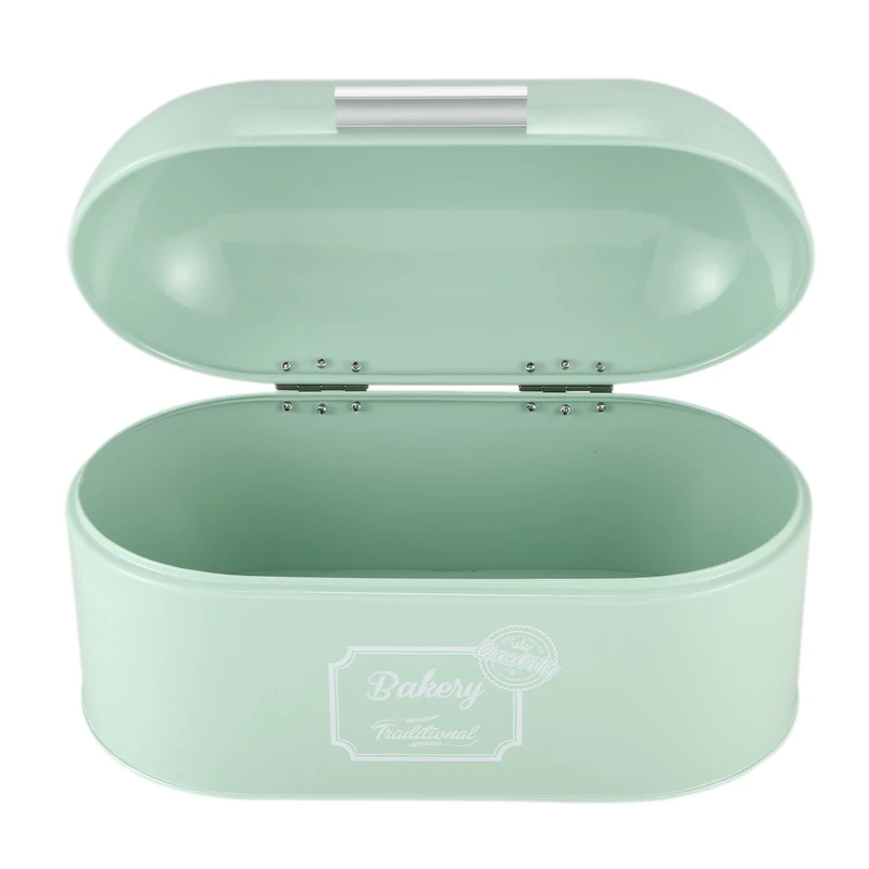 

American Style Household Hinged Lid Durag Retro Kitchen Tin Bread Food Snacks Bread Bin Holder Container Storage Box