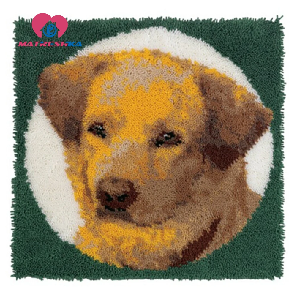 Милая собака ковер вышивка распродажа наборы защелка крючок искусственная
