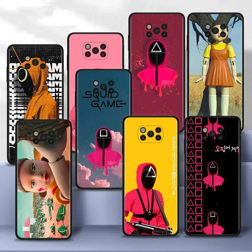 

Hot Game Squid Game Phone Case for Xiaomi Poco X3 NFC M3 Pro F3 GT F1 Mi 11 Ultra Note 10 5G 9 9S Silicone Back Cover Shell Bag