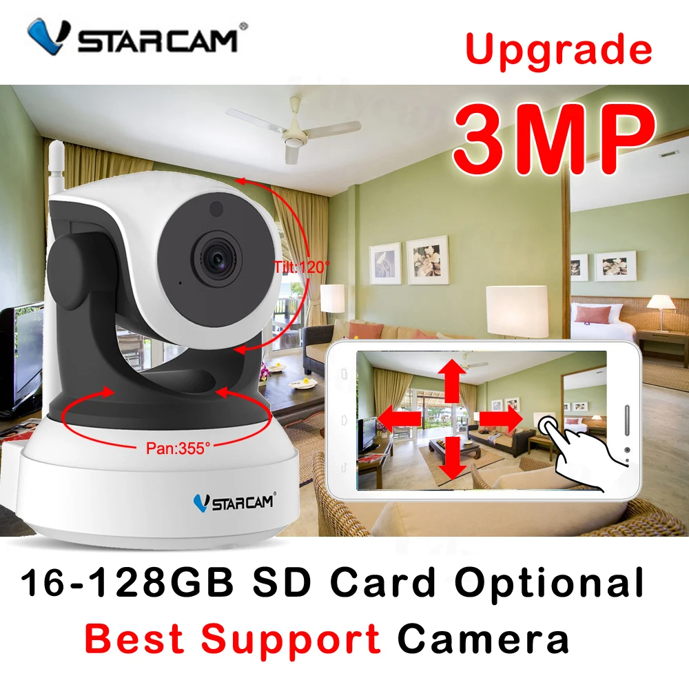 

Vstarcam HD WIFI 3MP IP Camera 720P 1080P 1296P Night Vision home Security Camera Wireless P2P Indoor IR cam 2MP IP Camara Audio