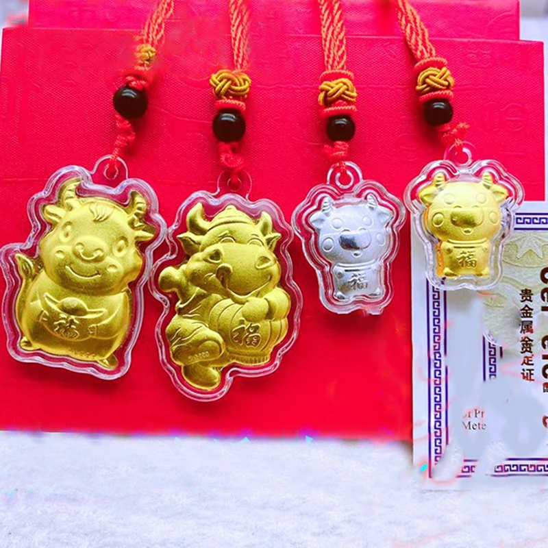 New Year Of Ox Coin Chinese Commemorative Souvenir Gift Pendant Decor 5Styles For Home Decoration Collection Gift