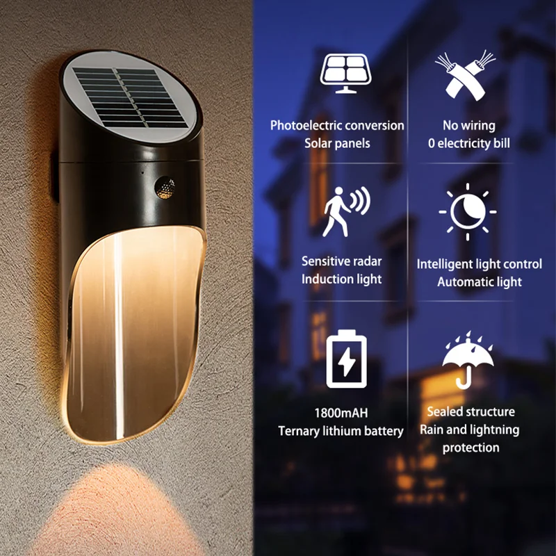 

Led Solar Light Solar Motion Sensor Energy Saving Lighting Porch Waterproof IP65 Led Outdoor Solar Lamp Wall Light