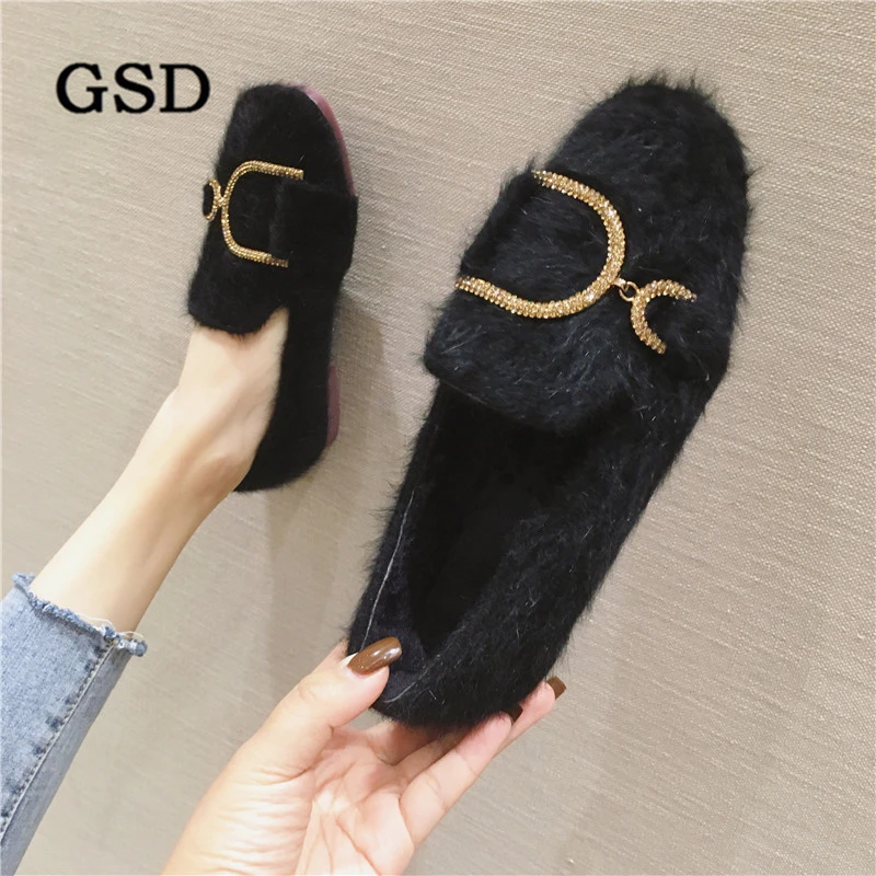 Женская обувь коллекция 2019 года Сезон Зима фирменные дизайнерские Лоферы для