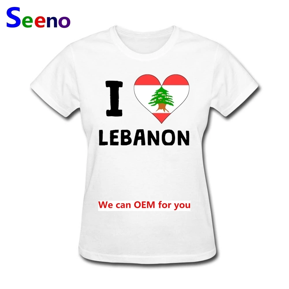 Женские футболки с круглым вырезом и надписью I Heart Lebanon женские для девушек