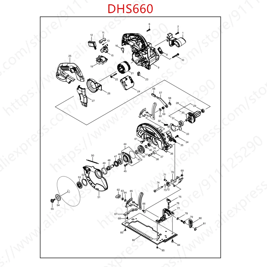 

Maktia for DHS660 Rotor switch stator handle housing bearing Spindle gear (Consult customer service)